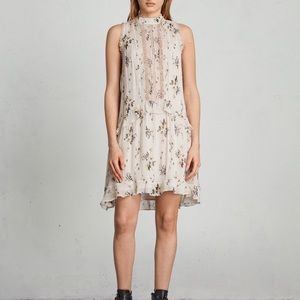 All Saints Mina Buttercup sheer dress with floral print US 8 EUC